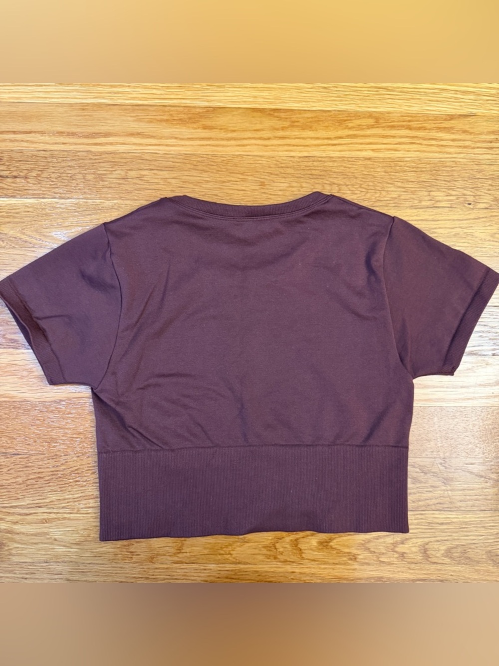 Offline by Aerie Seamless Crop Top Tee Shirt in Brown - Size Small - Picture 5 of 7